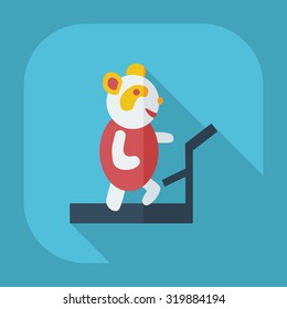 Flat modern design with shadow icons panda athlete