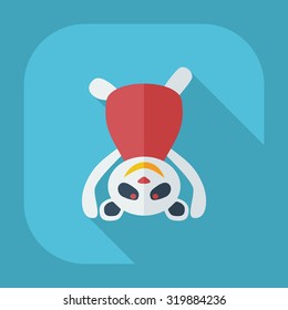 Flat modern design with shadow icons panda athlete