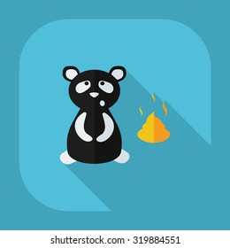 Flat modern design with shadow icons panda turd