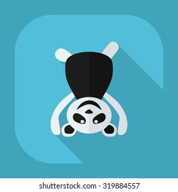 Flat modern design with shadow icons panda athlete