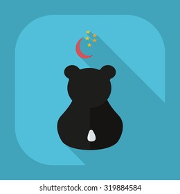 Flat modern design with shadow icons panda love