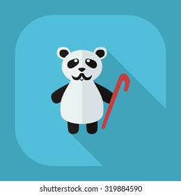 Flat modern design with shadow icons panda old man