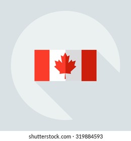 Flat modern design with shadow icons flag of Canada