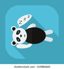Flat modern design with shadow icons panda sleeps