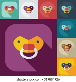 Flat modern design with shadow icons soother