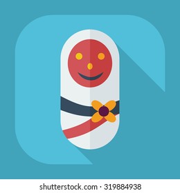 Flat modern design with shadow icons children