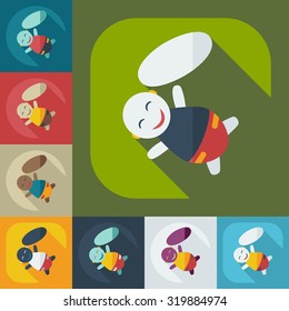 Flat modern design with shadow icons children