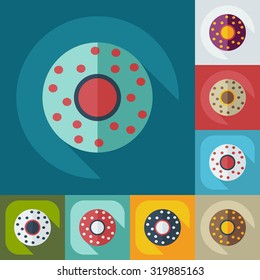 Flat modern design with shadow icons saucer