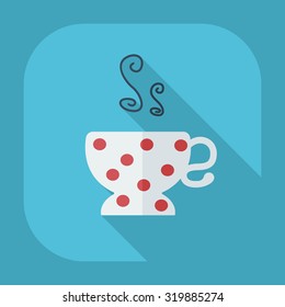 Flat modern design with shadow icons cup