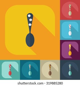 Flat modern design with shadow icons dinnerware