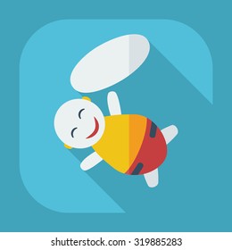 Flat modern design with shadow icons children