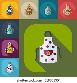 Flat modern design with shadow icons apron