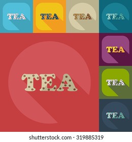 Flat modern design with shadow icons tea
