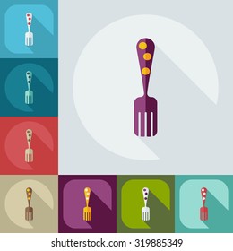 Flat modern design with shadow icons dinnerware