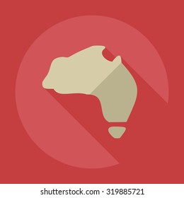 Flat modern design with shadow icons map Australia