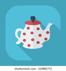 Flat modern design with shadow icons kettle