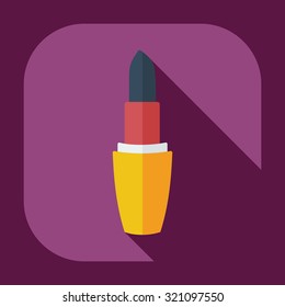 Flat modern design with shadow icons lipstick