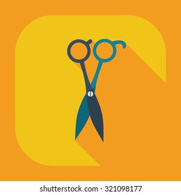 Flat modern design with shadow icons scissors