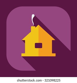 Flat modern design with shadow icons house