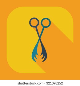 Flat modern design with shadow icons thinning scissors