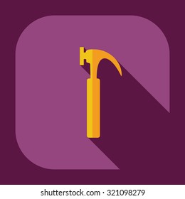 Flat modern design with shadow icons hammer