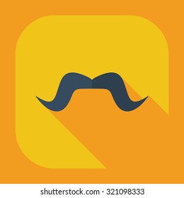Flat modern design with shadow icons mustache
