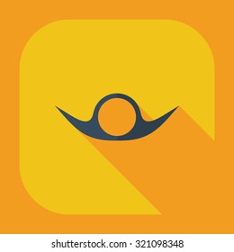 Flat modern design with shadow icons mustache