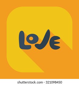Flat modern design with shadow icons love