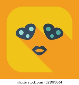 Flat modern design with shadow icons in love