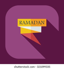 Flat modern design with shadow icons ramadan