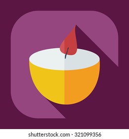 Flat modern design with shadow icons candle