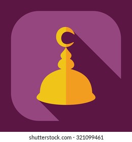 Flat modern design with shadow icons mosque