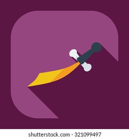 Flat modern design with shadow icons dagger
