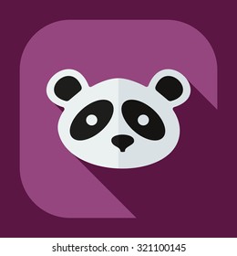 Flat modern design with shadow icons pandas
