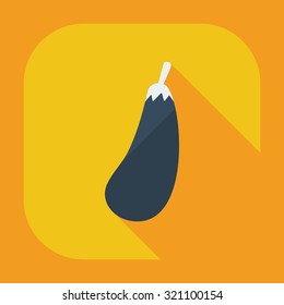 Flat modern design with shadow icons eggplant