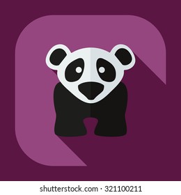 Flat modern design with shadow icons pandas