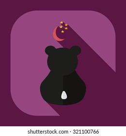 Flat modern design with shadow icons panda love