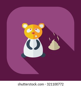 Flat modern design with shadow icons panda turd