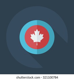Flat modern design with shadow icons emblem of Canada