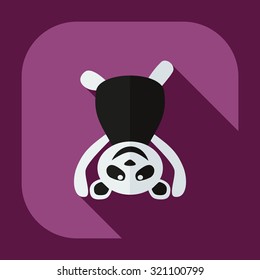 Flat modern design with shadow icons panda athlete