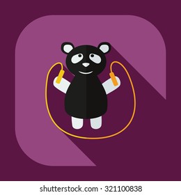 Flat modern design with shadow icons panda athlete