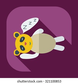 Flat modern design with shadow icons panda sleeps