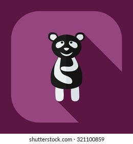 Flat modern design with shadow icons panda is sick