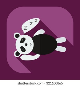 Flat modern design with shadow icons panda sleeps