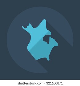 Flat modern design with shadow icons map of Canada