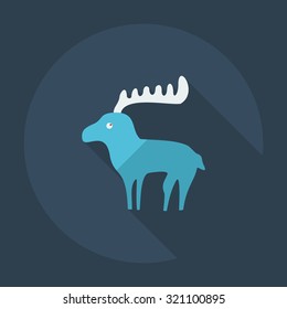 Flat modern design with shadow icons moose