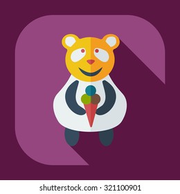 Flat modern design with shadow icons panda eating