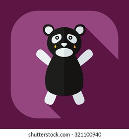 Flat modern design with shadow icons panda crying
