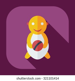 Flat modern design with shadow icons children