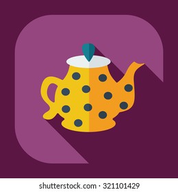 Flat modern design with shadow icons kettle